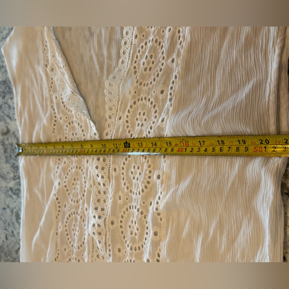 Kona Sol White Fitted Cap Sleeve Blouse Coverup‎ - Picture 4 of 5